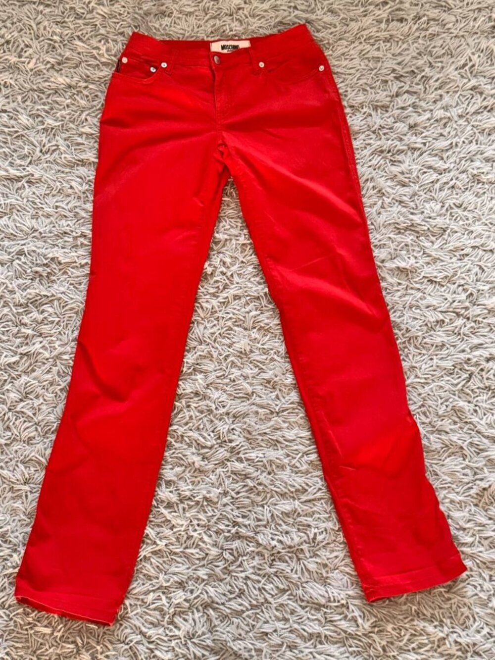 Vintage Y2K Moschino Red Straight Leg Jeans – Made in Italy – Size 28EU/ Small U